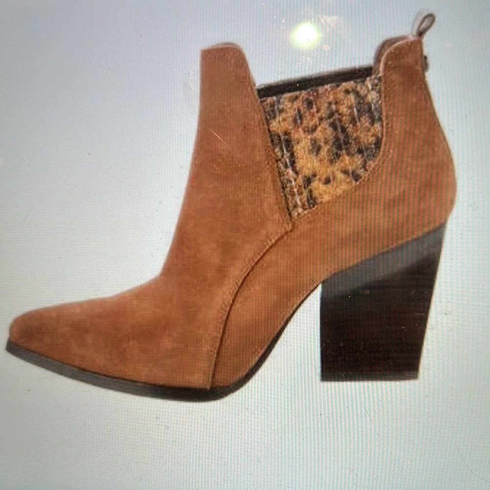 Donald J Pliner Brown Suede Animal Chelsea Booties